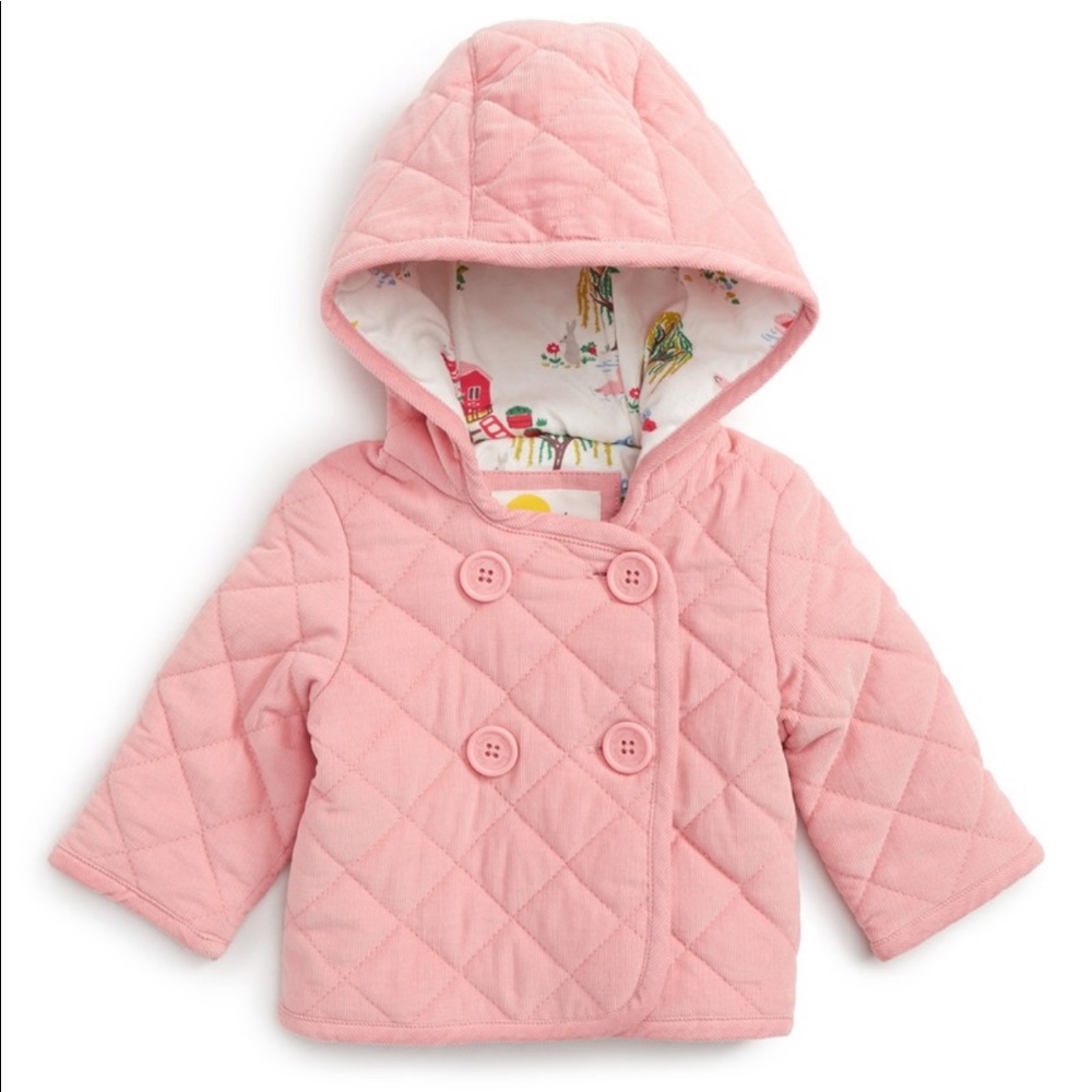 Baby Boden “Pretty” Quilted Corduroy Coat